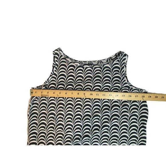 Talbots Vintage Black and White Sleeveless Top with Optical Illusion Design Size - Picture 5 of 8